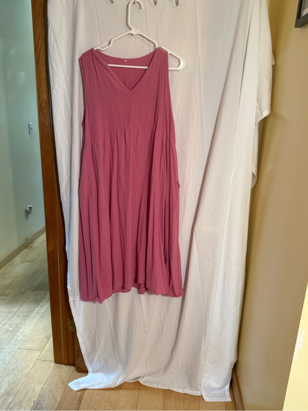 Sleeveless V-Neck Swing Dress in Dusty Rose